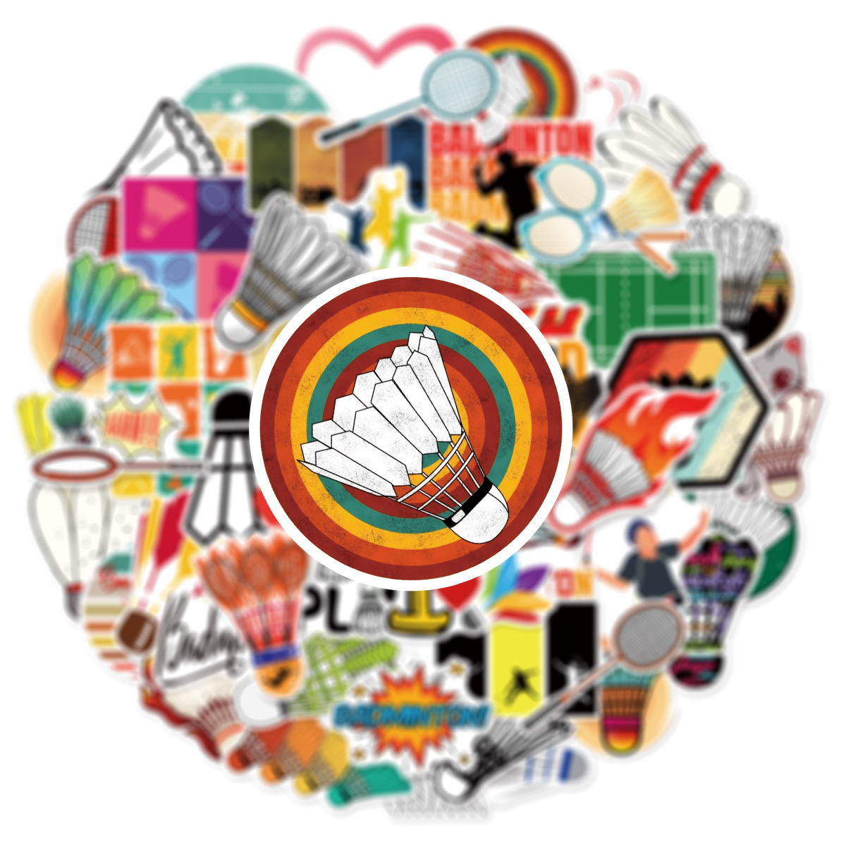 50PCS Funny Sports Graffiti St - Badminton Emoji review and price