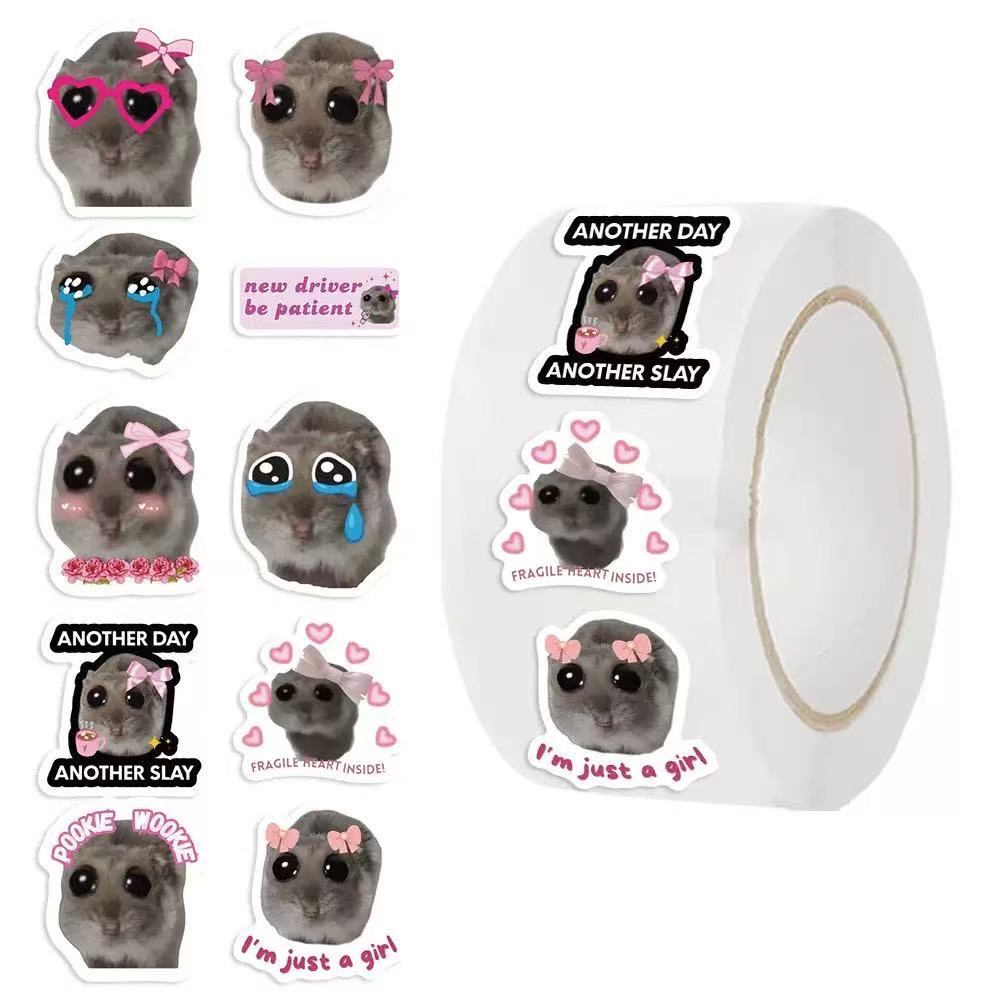 100-500pcs Ins Sad Hamster Car - Badminton Meme review and price