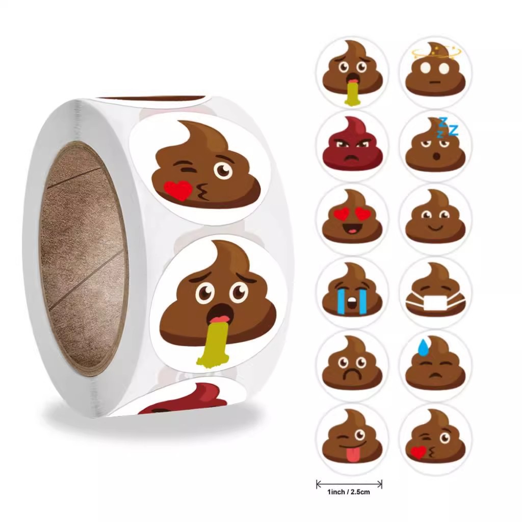 100-500pcs Funny Poop Cartoon  - Badminton Meme review and price