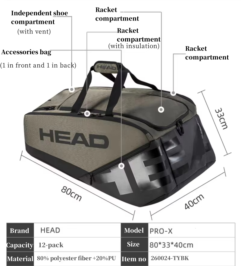 HEAD TOUR/PROX Series Tennis R - Backpack Racket Bag review and price